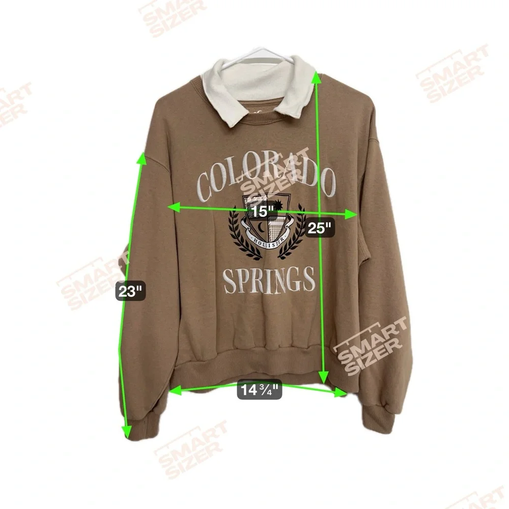 Hollister Colorado Springs Crest Sweatshirt Tan Pullover Women’s L - Picture 5 of 5